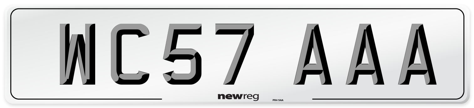 WC57 AAA Number Plate from New Reg